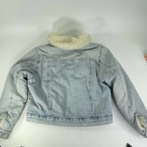 OAT New York Women's Blue Denim Trucker Jacket Sz XL Reversible Shepra Jeans - Picture 4 of 11